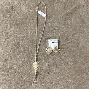 LUCKY BRAND - Leaf Necklace and Earrings